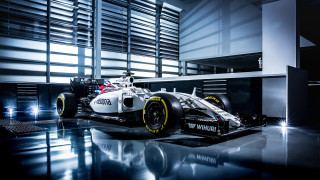 White race car garage black - a large window behind free wallpaper