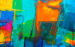 Blue yellow orange abstract blood - lyrical abstraction free wallpaper