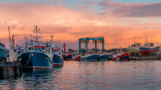 Boats pier sunset clouds mooring - a group of boats free wallpaper
