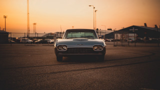 Sunset car parking lot ultrafine - a few car free wallpaper