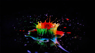Colorful flower splash black crayon - crayon art free wallpaper