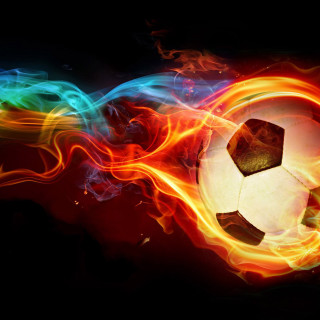Fire soccer ball blaze smoke - video art free wallpaper