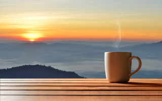 Coffee mountain sunset lens flare - a view of the mountains free wallpaper