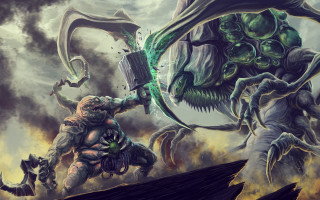 Giant alien attack demon sword - his knee free wallpaper