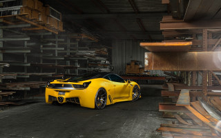 Yellow sports car garage pallets - a yellow sports car free wallpaper