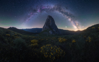 Mountain night sky stars milkyway - milky free wallpaper