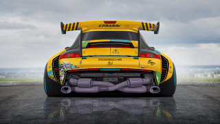 Yellow sports car racing engine - racing free wallpaper