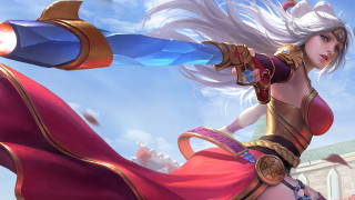 Woman red dress sword sky 3 - a sword and a sword free wallpaper