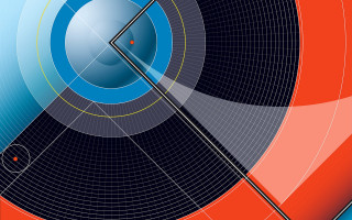 Blue red circles precisionism tennis - golden ratio illustration free wallpaper