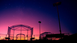 Purple blue sky stars white - structure free wallpaper