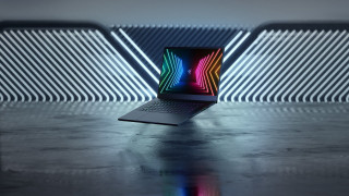 Laptop table wall lines neon - top of a table next free wallpaper