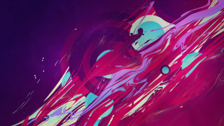 Woman red dress blue background - a painting of a woman free wallpaper