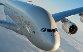 Jetliner blue sky clouds jet - a large jetliner free wallpaper