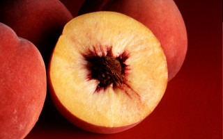 Peach bite macro moonlight redsky - center piece free wallpaper