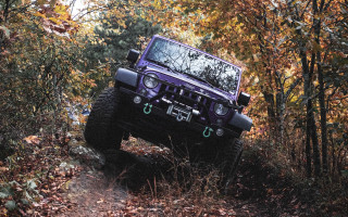 Purple jeep forest trail autumn - a.d.m. cooper free wallpaper
