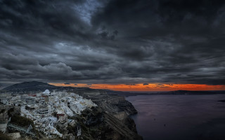 City cliff sunset clouds matte - constantine andreou free wallpaper