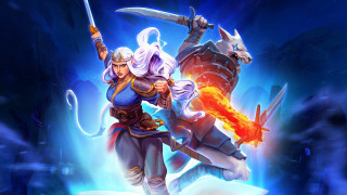 Woman sword fire castle armor - a fire free wallpaper