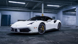 White sports car garage 3d - a garage free wallpaper