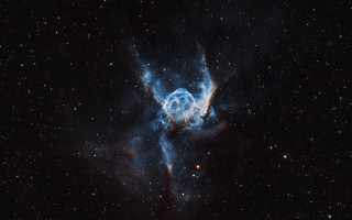 Large star blue ring black - a black sky free wallpaper
