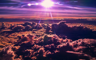 Sunset clouds plane window bright - david lachapelle free wallpaper