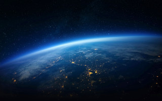Earth night space city stars - a view of the earth free wallpaper