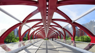 Red bridge architecture skyline shrine - adam bruce thomson free wallpaper