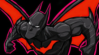 Bat red black armor glowing - dark night free wallpaper