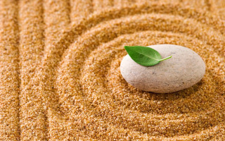 Rock leaf sand garden spiral - a rock free wallpaper
