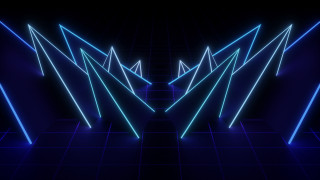 Dark room neon blue white - dark free wallpaper