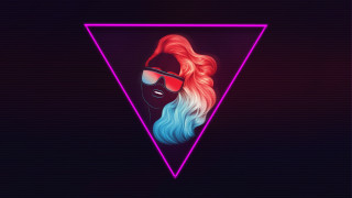 Woman longhair sunglasses hat neon - long hair free wallpaper