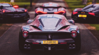 Parked cars street park grass - video game free wallpaper