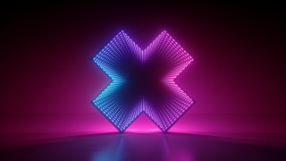 Neon star kinetic 3d raytrace - a star free wallpaper