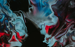 Black red abstract aurora fire - action painting free wallpaper