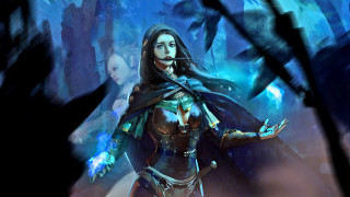 Woman forest shark sword magic - a sword in a forest free wallpaper