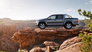 Truck desert cliff mountains trees - clovis trouille free wallpaper