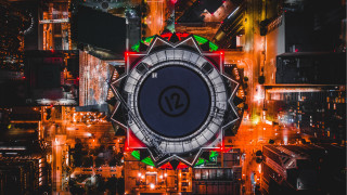 Cityscape urban night lights embers - circular free wallpaper