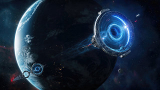 Space station blue object orbit - a space station free wallpaper
