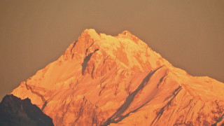 Mountain orange light plane dusk - dramatic free wallpaper