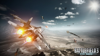 Fighter jet sky mountains clouds - a computer free wallpaper