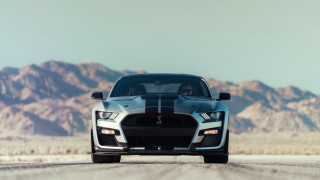 Silver mustang desert road mountains 2 - the background and a sky background free wallpaper
