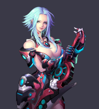Woman blue hair futuristic outfit - futuristic free wallpaper