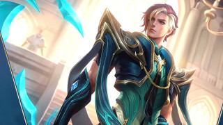 Woman blue armor sword shield - epsylon point free wallpaper