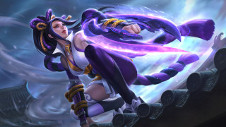 Purple woman fan qi splash - art free wallpaper
