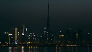 City skyline night tower reflecting - the water free wallpaper