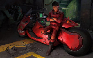 Man motorcycle garage cyberpunk retrofuturism - darek zabrocki free wallpaper