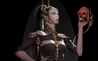 Elf braid skull jewelry fantasy - art of brom free wallpaper for desktop