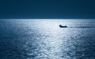 Night water boat shining impressionist - anthony s waters free wallpaper