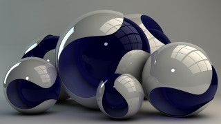 Blue white balls gray background - elizabeth murray free wallpaper