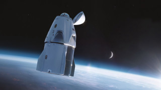Space shuttle planet moon crescent - the air over a planet free wallpaper