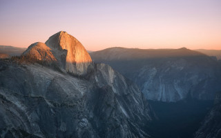 Mountain peak sunset clouds ocean - anamorphic free wallpaper